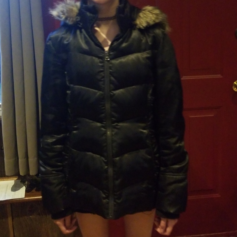 Guess Women L Down Filled Puffer Coat